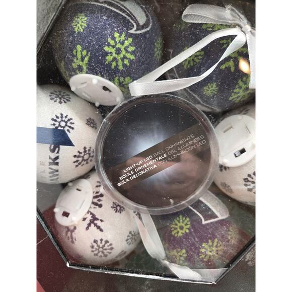 Set of 6 Seattle Seahawks NFL LED Light-Up Christmas Ornaments Tree New Tested - Picture 6 of 10